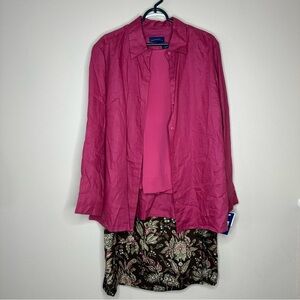 Charter‎ Club NWT 3pc Skirt Set Linen and Silk Size 16/XL Office Preppy